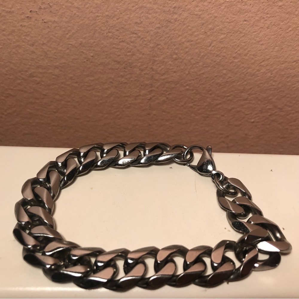 STEELTIME Stainless Steel Curb Cuban Chain Link Bracelet